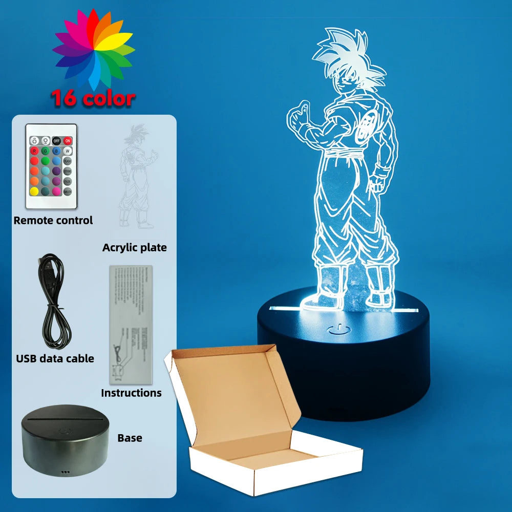 Lámpara LED 3D Goku - Dragon Ball